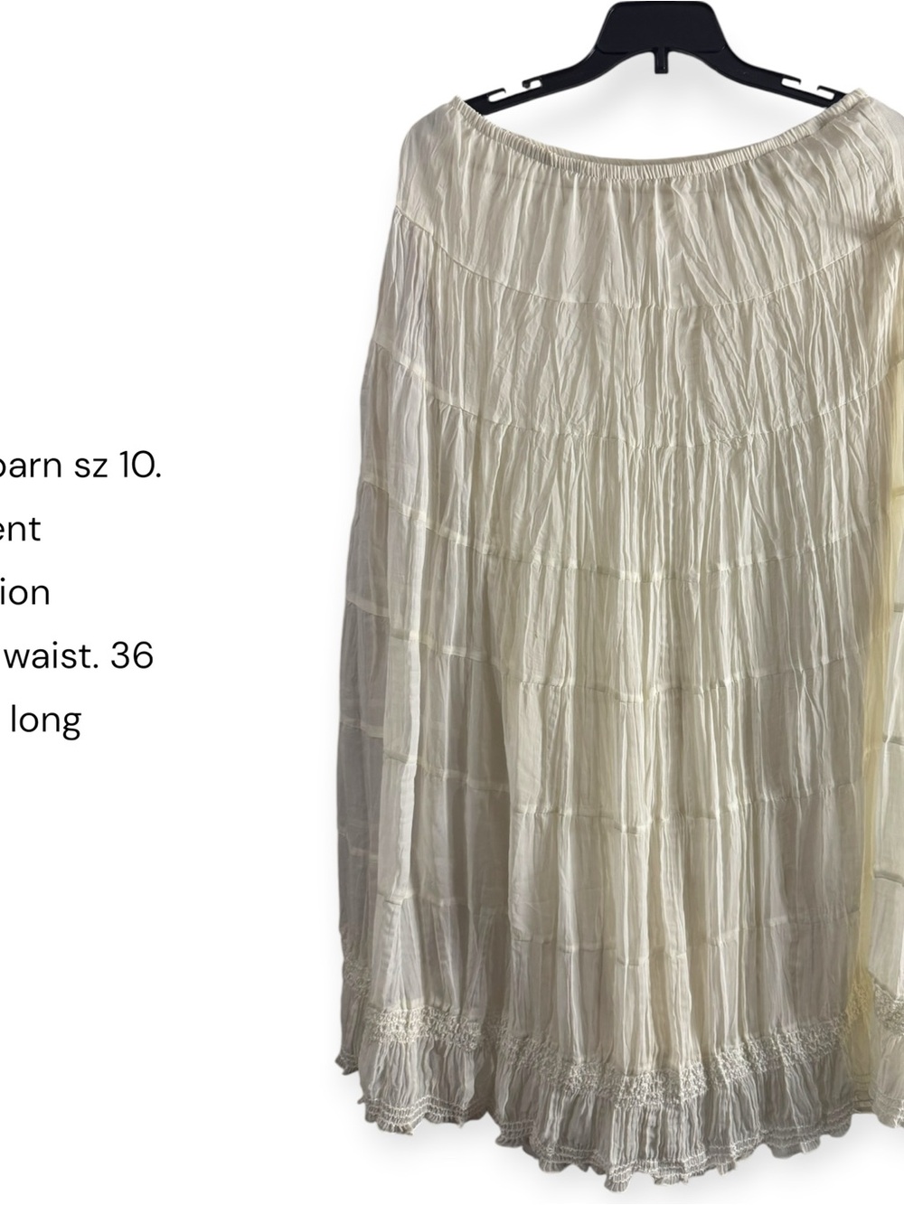 Cream Tiered Boho Maxi Skirt